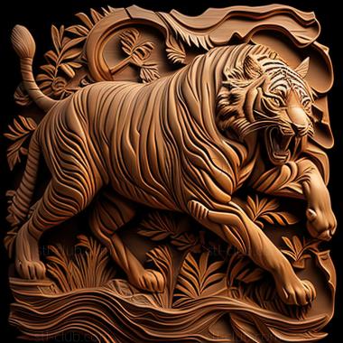 3D model st Pursh tiger famous animal (STL)